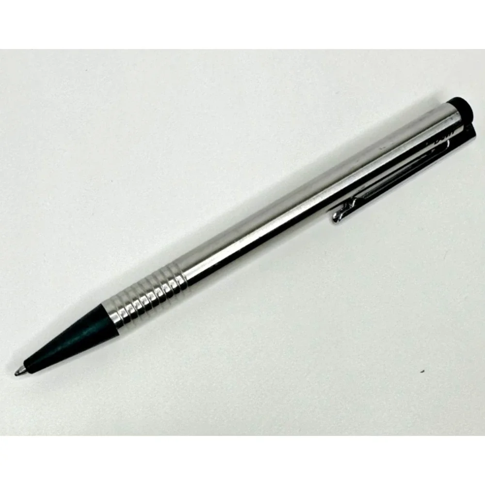 Lamy Pen Ball Point Blue Ink Silver Tone Black Panasonic Logo